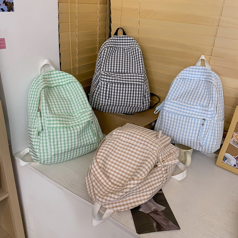 Wholesale Nylon Simple Checked Casual Backpacks